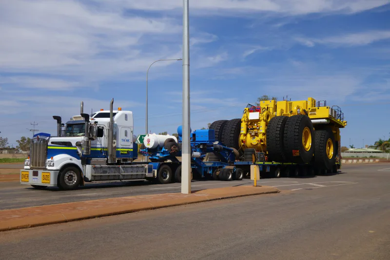 Heavy-haul truck carrying large industrial equipment