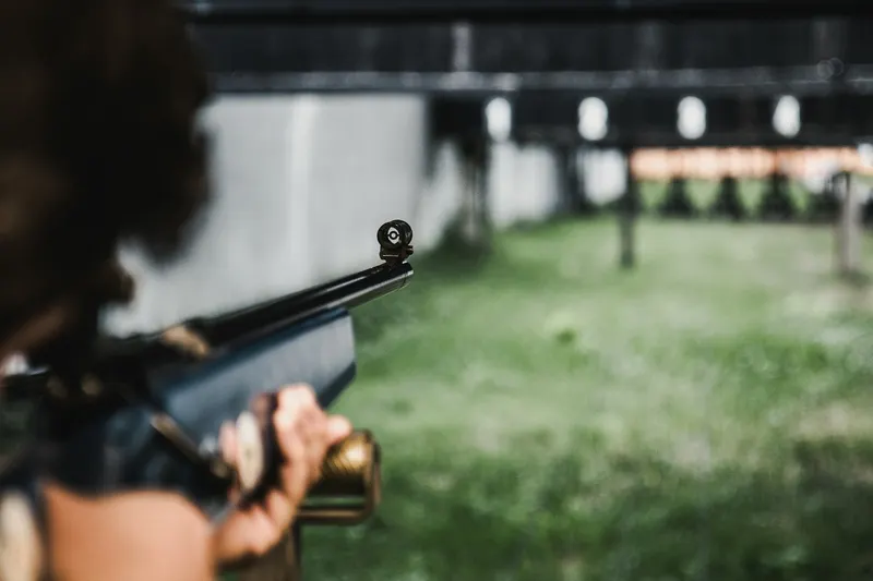 Covered firing line at an outdoor range